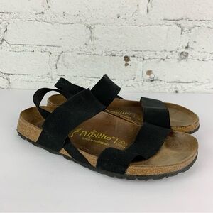 Birkenstock Papillio Caterina Black Elastic Slingback Sandals 10/41